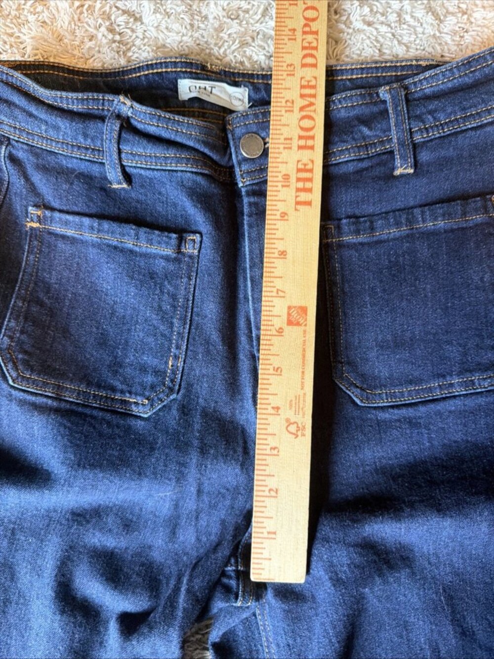 OAT New York High Rise Wide Leg Jeans Blue Raw Hem Women 10/30 - Picture 5 of 8